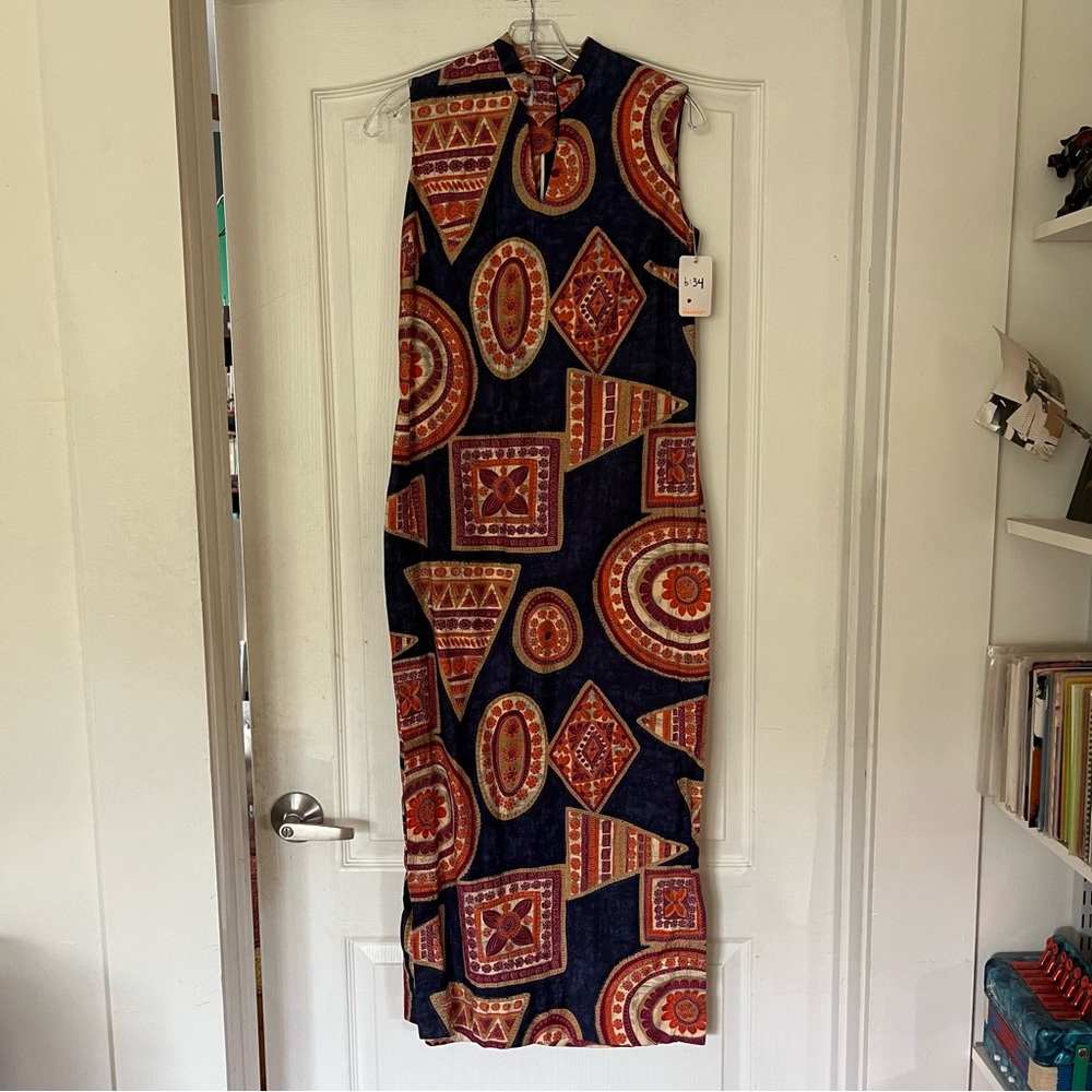 1960s Paradise Hawaii Geometric Patterned Sleeveless Tunic